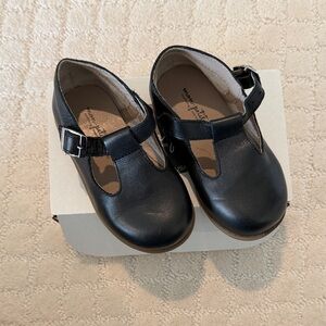 Mon Petit Black T-Strap Hard Sole Mary Jane Dress Shoes